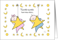 New Baby Twins card