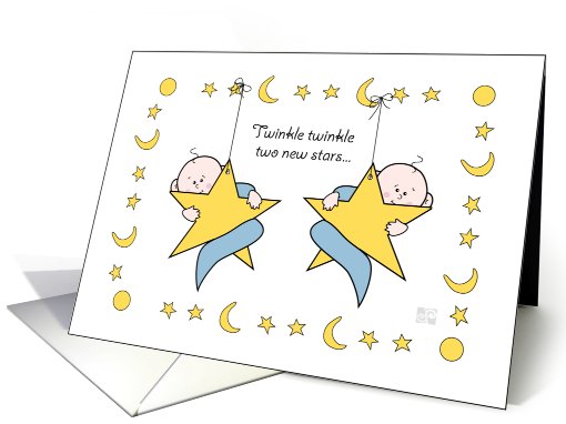 New Baby Twin Boys card (822323)