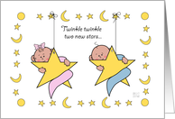 New Baby Twin Boy & Girl card