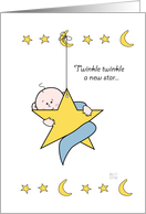 New Baby Boy on Star card