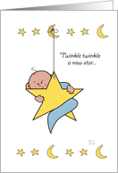 New Baby Boy on Twinkle Star card