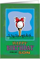 Son Happy Birthday Golf ball present card