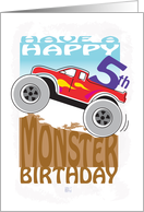 Happy 5th Birthday -MONSTER TRUCK card