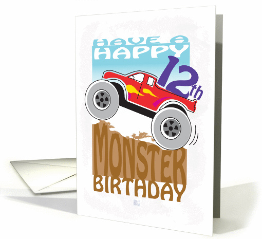 Happy 12th Birthday, Monster Truck card (961287)