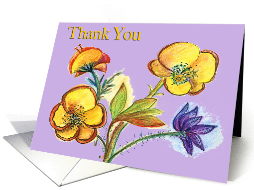 Yellow Flower Thank You card (222177)