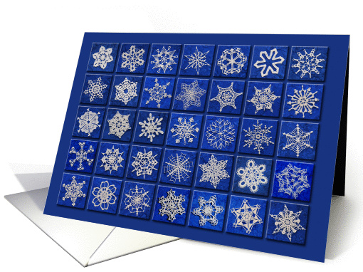 White on Blue Snowflake Birthday card (1207884)