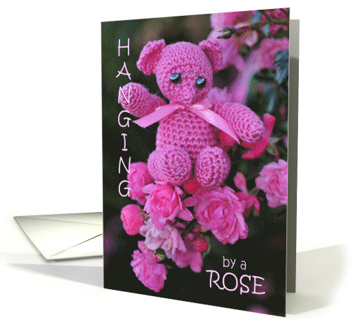 Pink Bear & Flowers for Breast Cancer Patient card (284669)