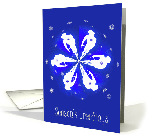 snowflake bike season's greetings card (308092)