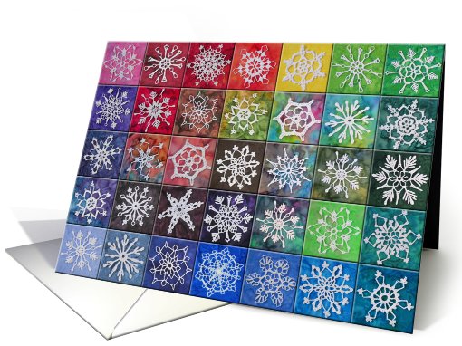 Crocheted Snowflake Tiles card (534102)