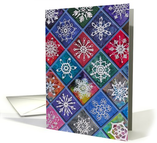 Crocheted Snowflake Tiles card (534103)