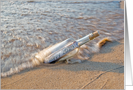 2024 New Years Message in a Bottle On the Beach card