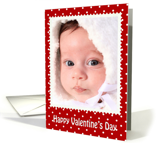 Valentine Stamp Photo Frame With Polka Dots On Red card (1020497)