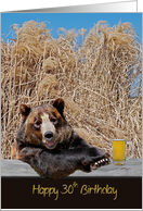 30th Birthday bear with beer mug card