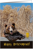 Retirement for Dad with bear and beer mug card