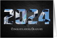 Graduation 2024 For Brother With Black Caps and Rainbow In Sky card