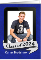 Commencement 2024 Invitation Tablet Photo Frame with White Banner card