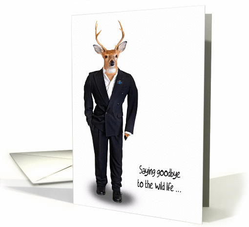 General Groomsman request - Big buck wearing a tuxedo card (1077728)