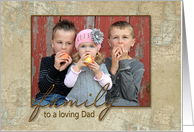 Father’s Day photo card with old world map background card
