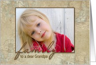 Father’s Day Photo Card for Grandpa with Old World Map Frame card