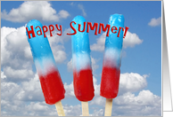 Patriotic Happy Summer Ice Pops On Sky Background card