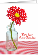 Great Grandma’s Birthday red and white polka dot daisy card