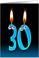 30th Birthday Party invitation with candles and eyeballs card