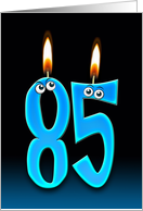 85th Birthday humor with candles and eyeballs card