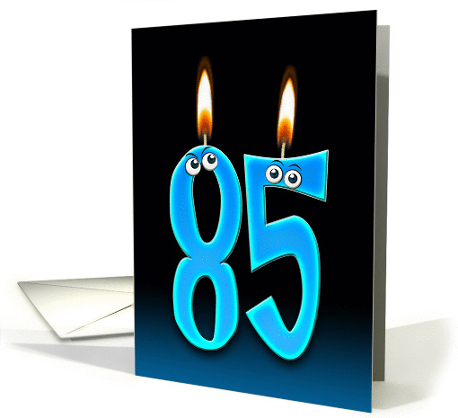 Grandpa's 85th Birthday humor with candles and eyeballs card (1140698)