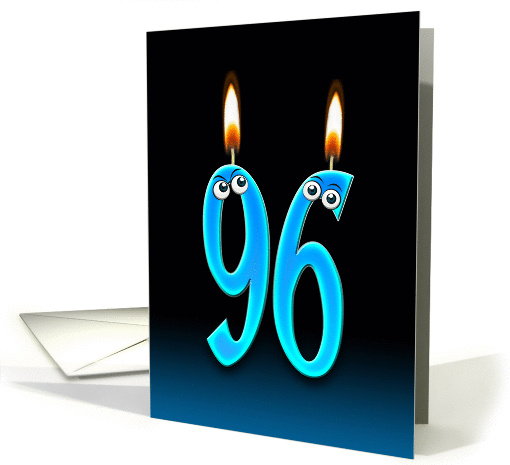 96th Birthday humor with candles and eyeballs card (1141462)