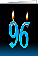 96th Birthday humor with candles and eyeballs card