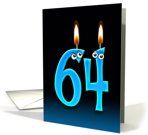 64th Birthday humor with candles and eyeballs card (1141474)