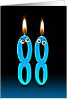 88th Birthday humor with candles and eyeballs card