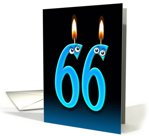 66th Birthday humor with candles and eyeballs card (1141506)