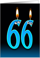 66th Birthday humor with candles and eyeballs card