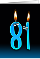 81st Birthday humor with candles and eyeballs card