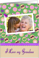 Grandparents Day for Grandma-photo card with hearts card
