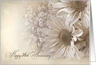 36th Wedding Anniversary-daisy bouquet in sepia tone and texture card