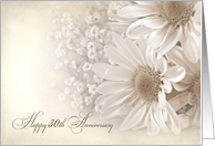 30th Wedding Anniversary Daisy Bouquet In Sepia Color card