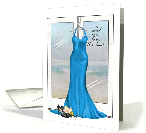 Bridesmaid request for Best Friend-blue gown with shoes... (1191278)