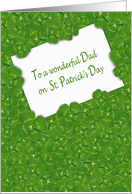 for Dad on St. Patrick’s Day white card in layers of shamrocks card