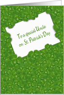 for Uncle on St. Patrick’s Day-white card in layers of shamrocks card