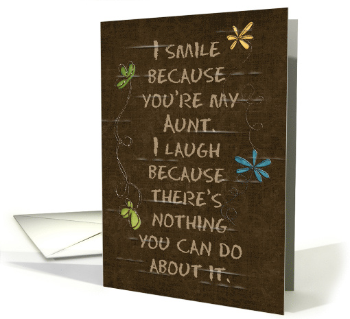 Birthday for Aunt-dark brown cracked background with flowers card