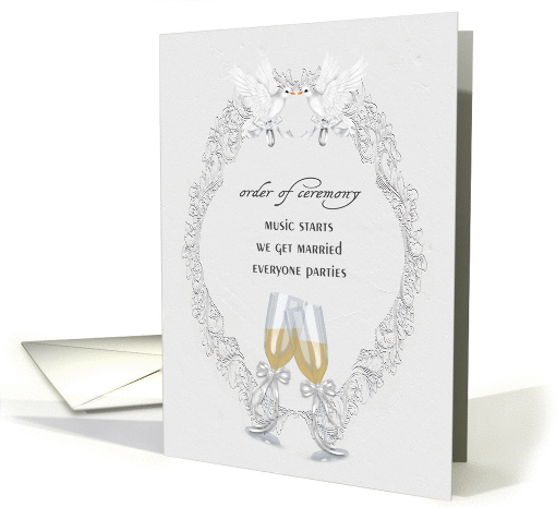 Wedding Invitation-white doves and champagne flutes on... (1280070)