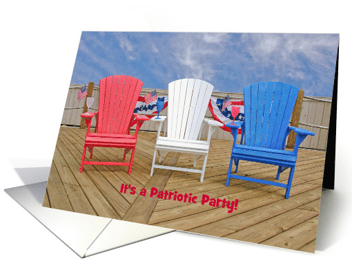 4th of July party invitation, patriotic Adirondack chairs... (1297806)