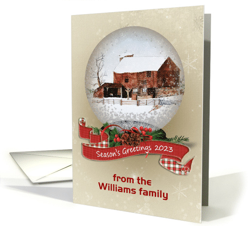 Season's Greetings 2023 Snow Globe Name Specific With... (1325158)