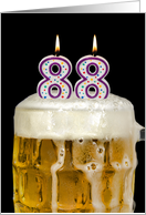 Polka Dot Candles for 88th Birthday in Beer Mug on Black card