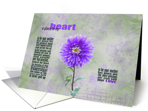 Daughter's birthday purple dahlia with inspirational verse card