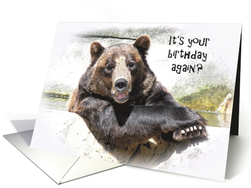 Smiling Birthday Brown Bear in Water card (463890)