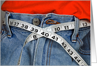 Weight Loss Encouragement, tape measure around a waist card