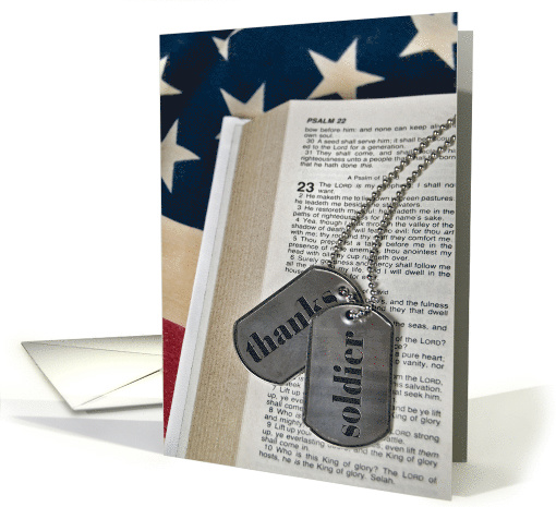 Thank You to Military, pair of dog tags on Psalm 23 and... (704534)